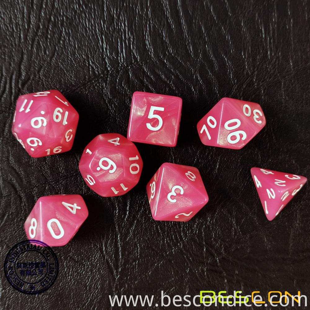 Peachy Moonstone Rpg Polyhedral Role Playing Dice 3